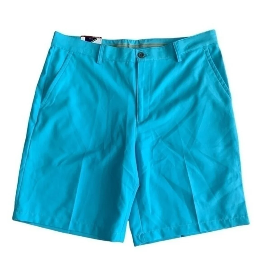 IZOD Men's Classic Fit Golf Shorts 36 Teal Blue 10